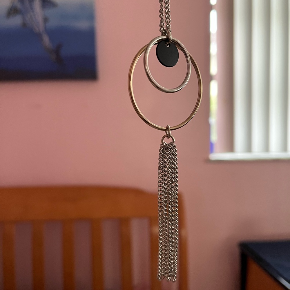 Free with Purchase Long Layered Circular Necklace